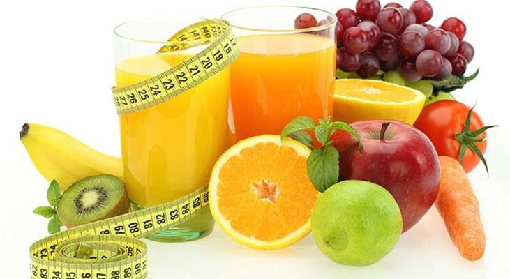 Fruits, vegetables and juices for weight loss on your favorite diet